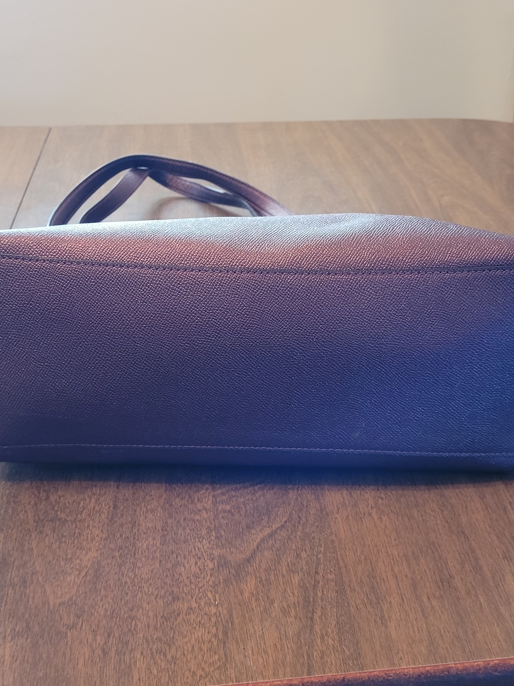 Coach Saffiano Metallic Deep Wine Textured Leather Zip Tote - Picture 8 of 8